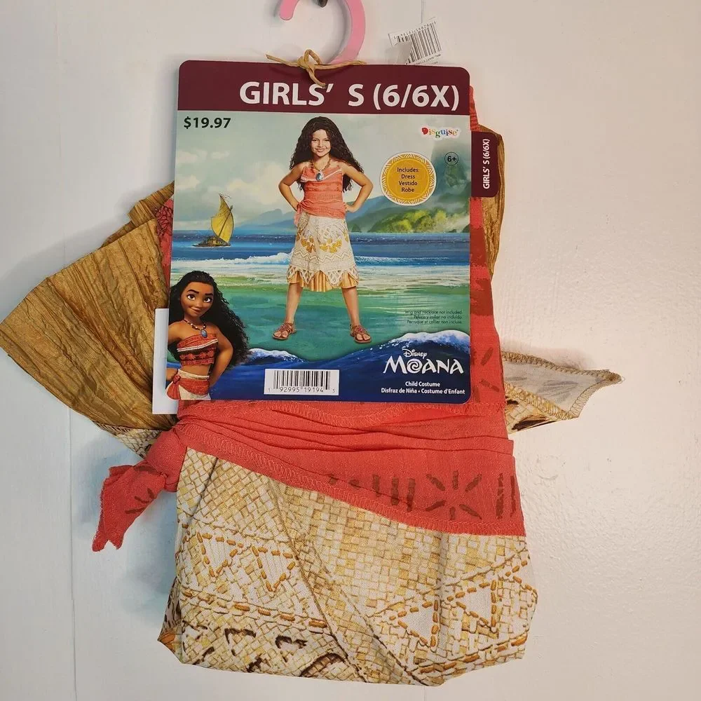 Disney‎ MOANA Princess Dress Size 6/6X Costume/ Dress-up/ Cosplay Halloween - Picture 3 of 4
